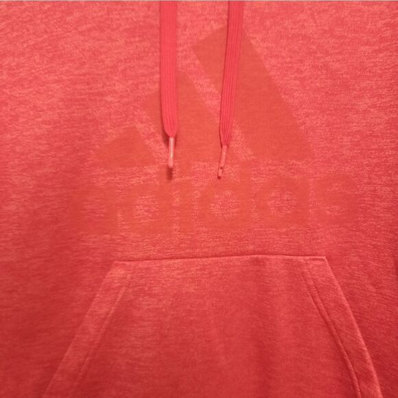 ADIDAS Red Heathered Pull Over Sweatshirt Hoodie - Picture 3 of 8